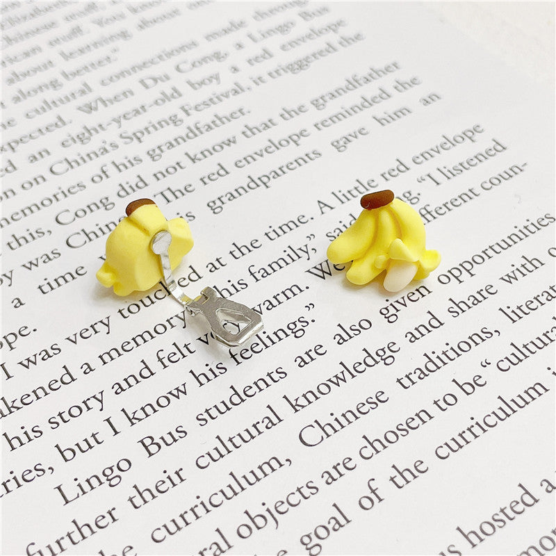 Alloy banana small bear earrings MIC-WWHM004