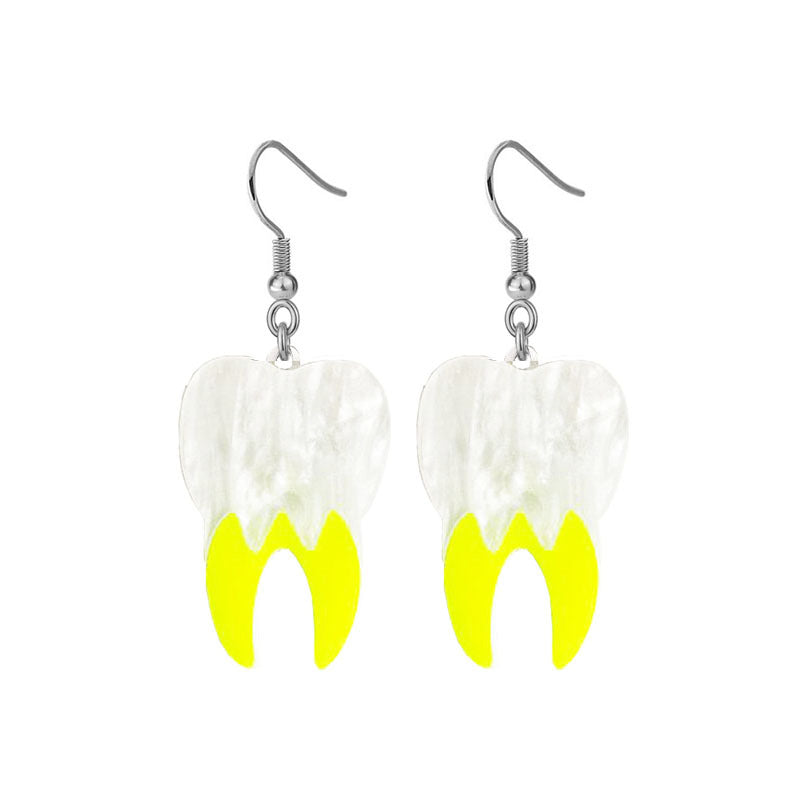 Acrylic Multi Color Teeth Earrings (Minimo de compra 2) MIC-XiangE001