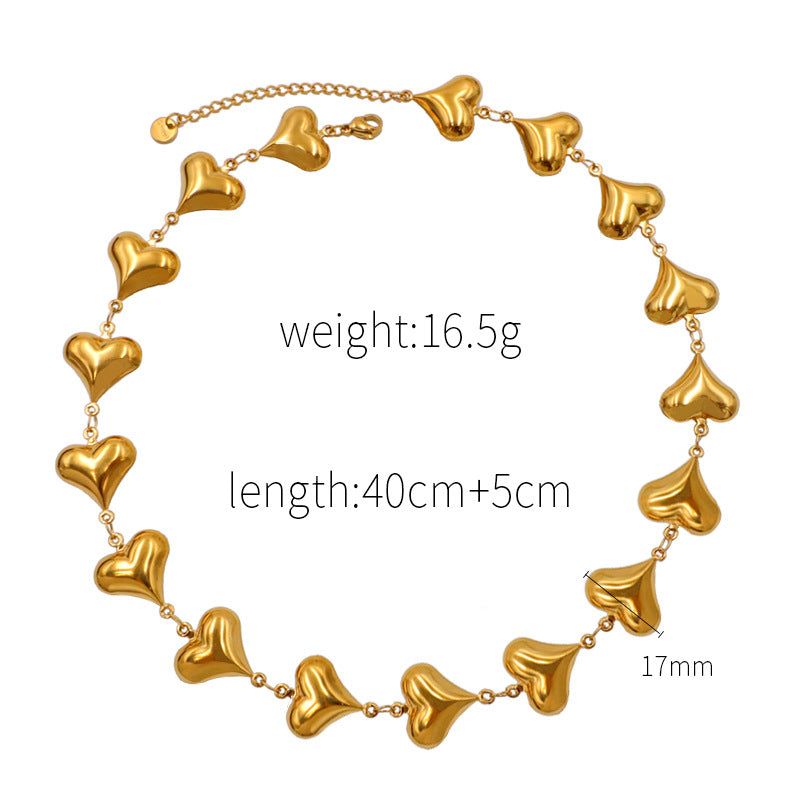 Stainless steel gold-plated heart-shaped necklace MYA-XuanJ046