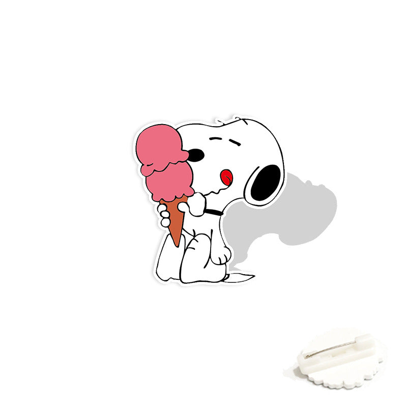 Acrylic cartoon cute Snoopy brooch (Minimo de compra 2) MIC-WeiJ001