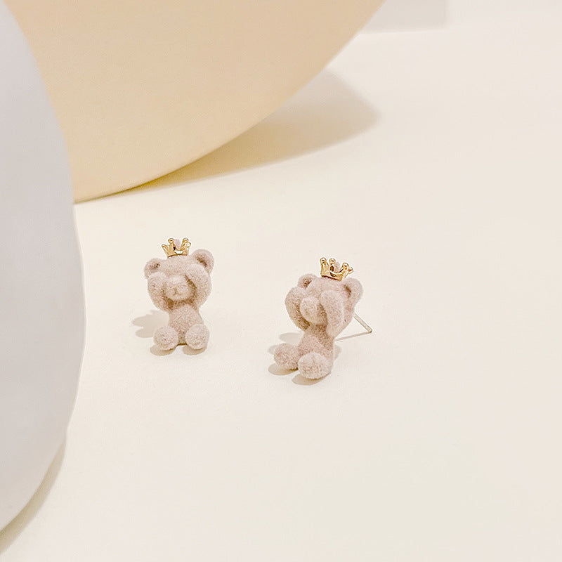 Alloy Cute Plush Bear Earrings MIC-MDD120