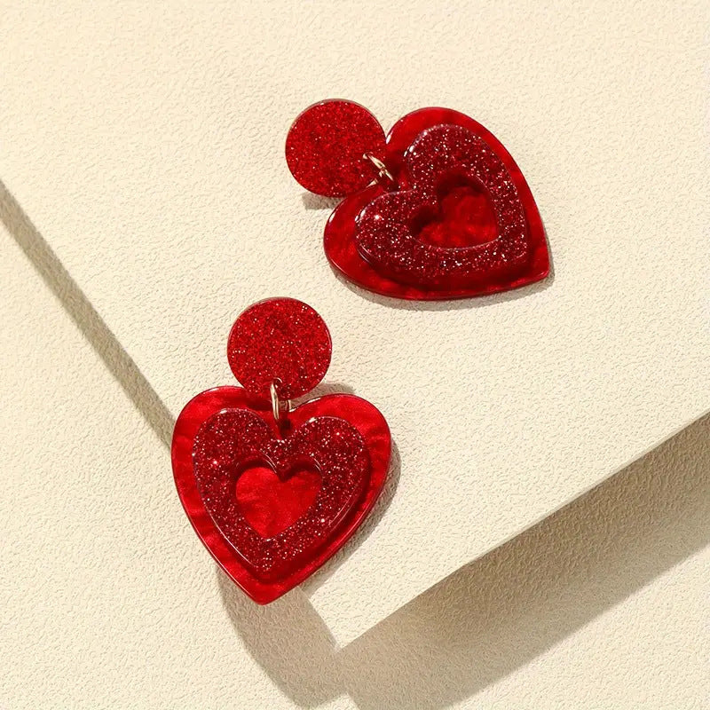 Acrylic Valentine's Day Love Earrings (Minimo de compra 2) MIC-AnD005