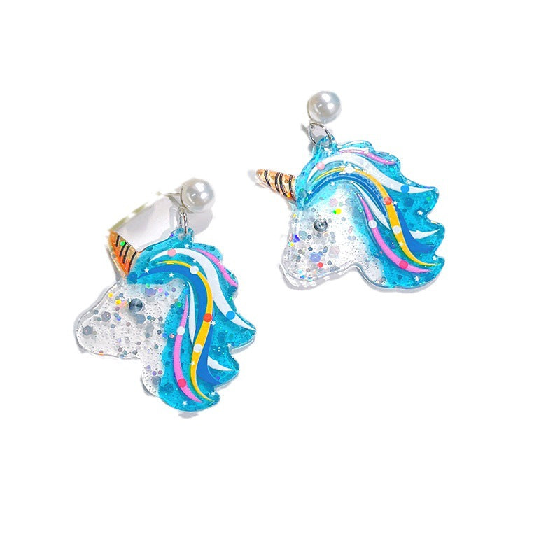 Acrylic New Mermaid Unicorn Earrings PinH013