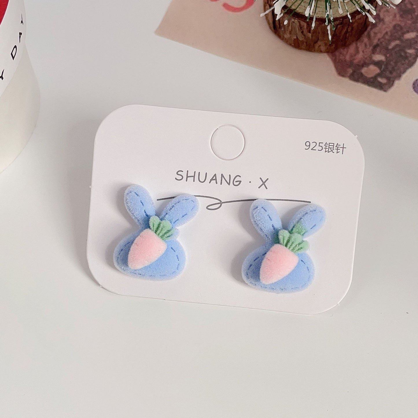 Acrylic flocked cute earrings (Minimo de Compra 2) MYA-ShuangX032