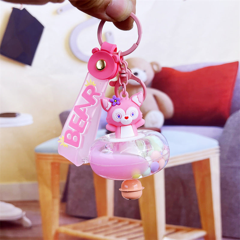 PVC cartoon wind chime oil in keychain MIC-DMF003