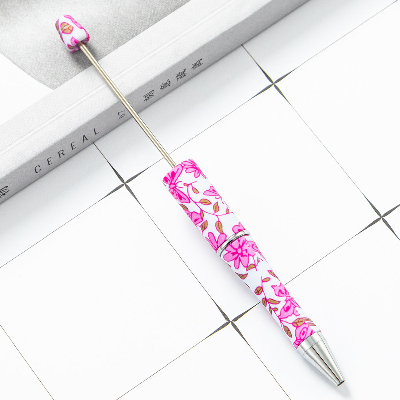 DIY Leopard Floral Cow Plastic Bead Pen HuaH002