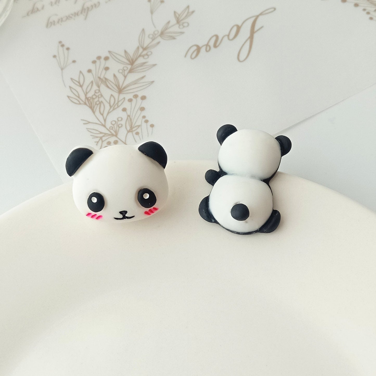 S925 Silver Post Cute Panda Stud Earrings MIC-YKT012