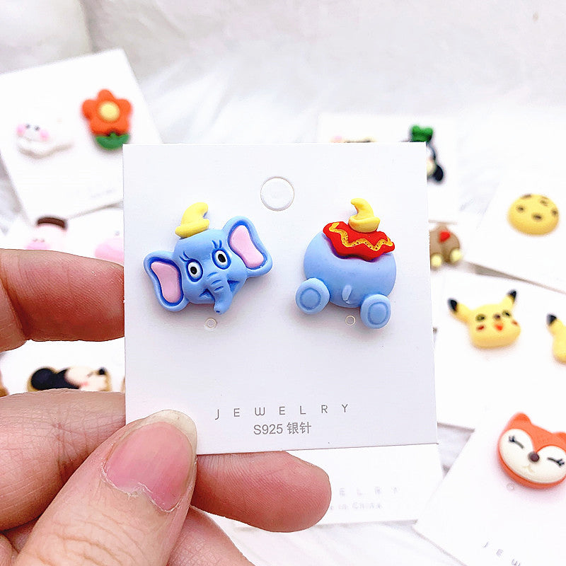 Resin cartoon small animal earrings  (Minimo de Compra 2) MIC-ShiJ002