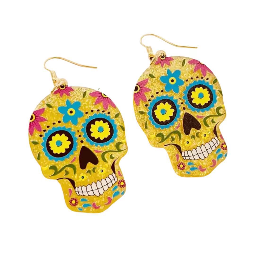 Acrylic skull earrings (Minimo de compra 2) MIC-AnD010