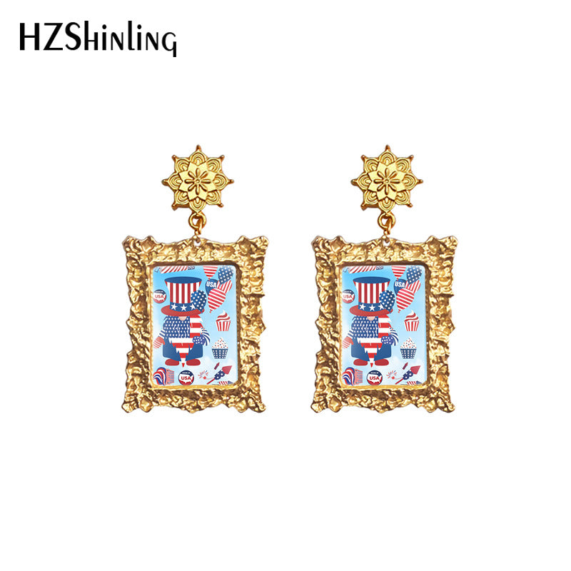 Alloy American Independence Day Earrings (Minimo de compra 5) MYA-XiangL059