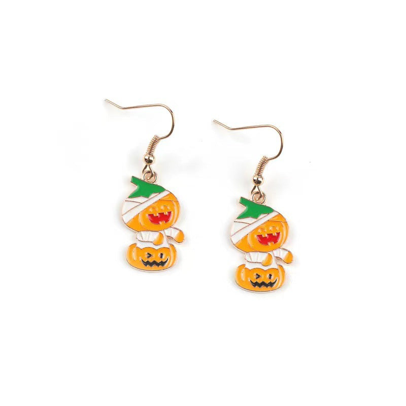 Alloy Halloween pumpkin skull earrings (Minimo de compra 2) MIC-MingX013