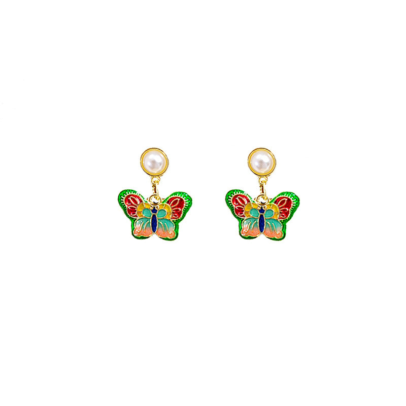 Alloy green love pearl earrings MIC-MDD157