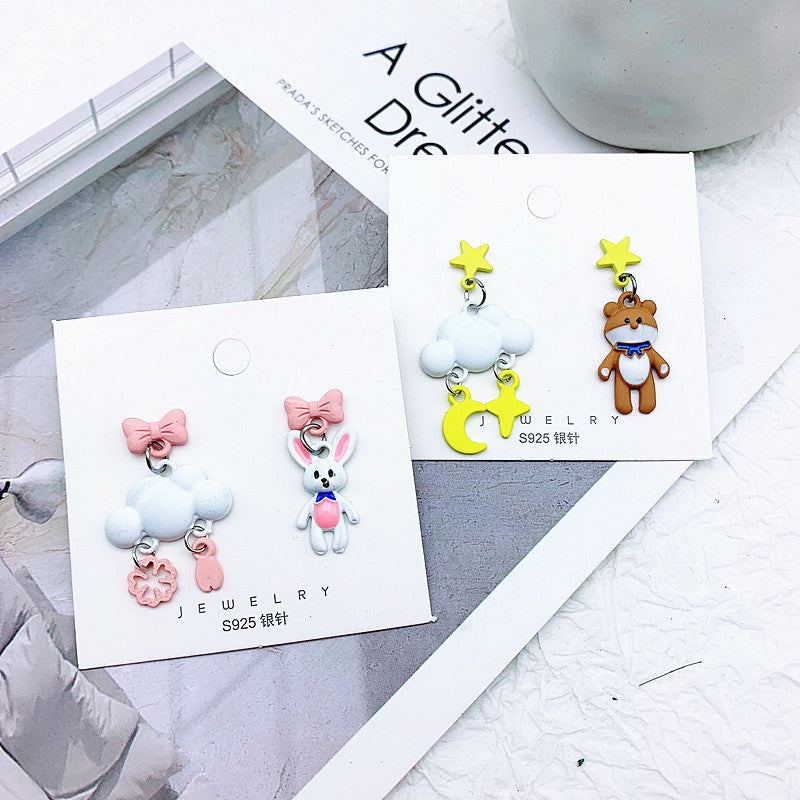 Resin cartoon small animal earrings  (Minimo de Compra 2) MIC-ShiJ001