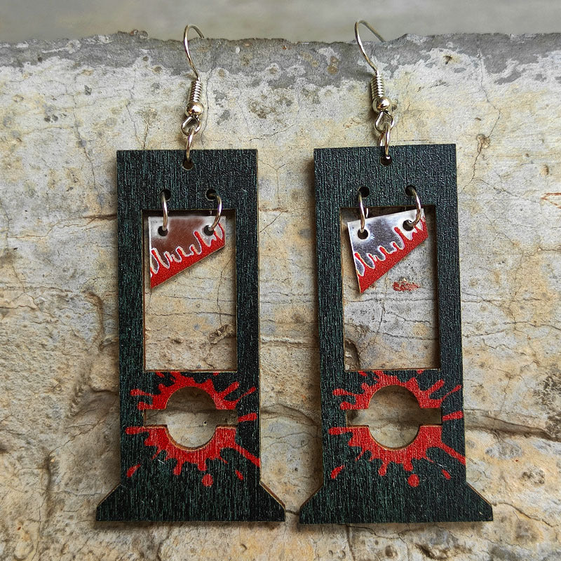 Alloy acrylic guillotine bloodstain earrings (Minimo de compra 2) MIC-HeY004