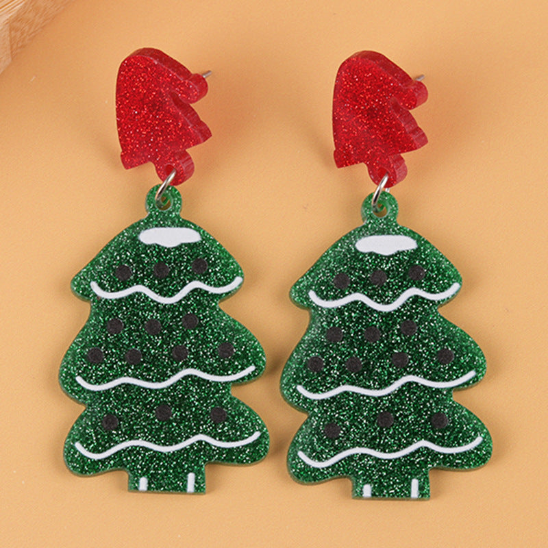 Acrylic Santa Claus sweater earrings MIC-DuA092