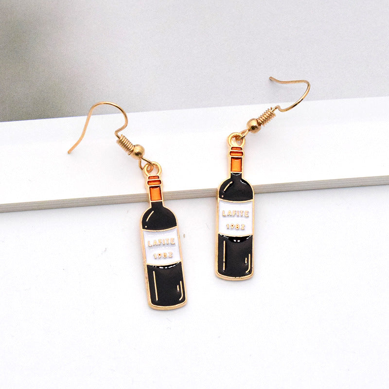 Alloy pen holder wine bottle earrings (Minimo de Compra 6) MIC-JueJ030