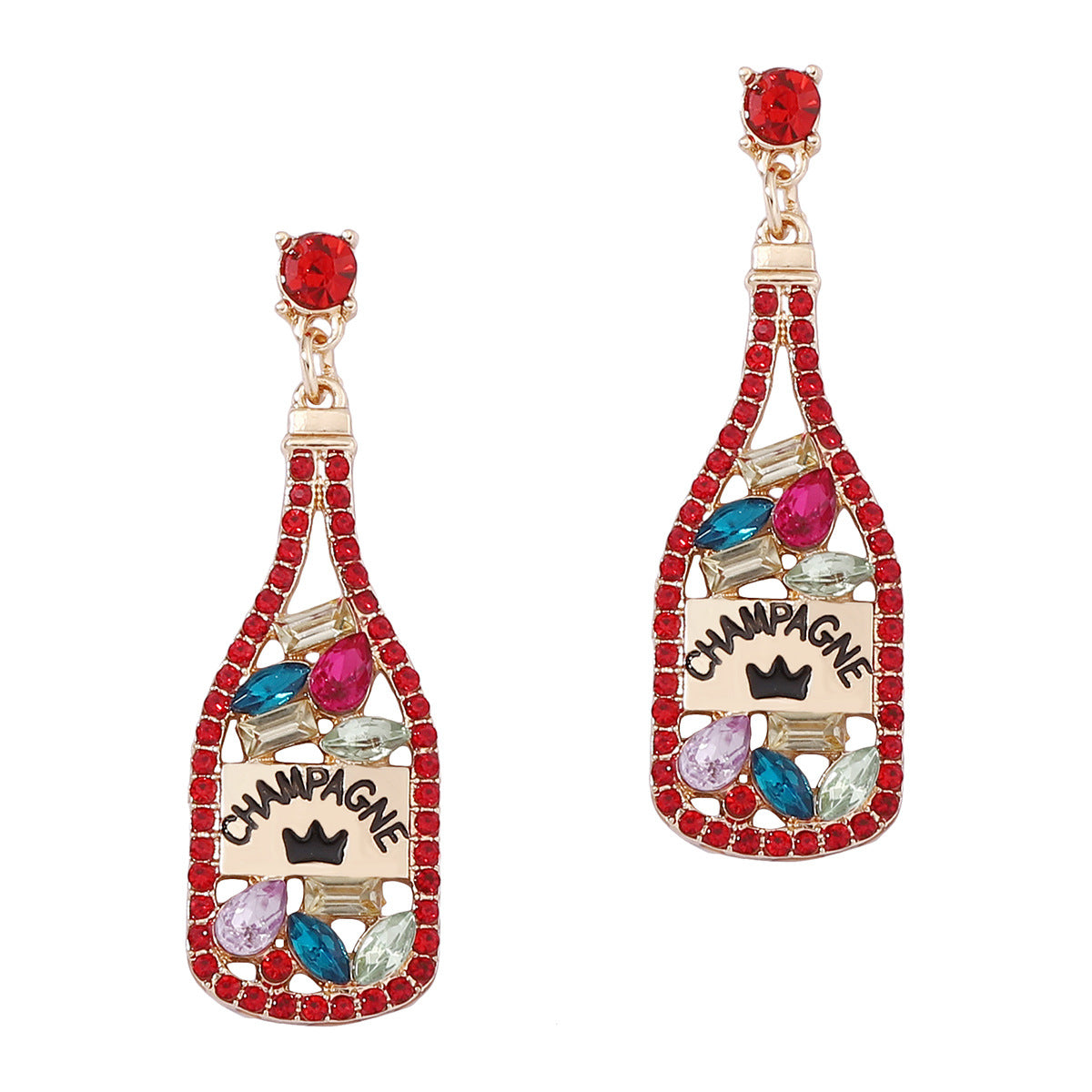 Alloy Letter Wine Bottle Earrings MIC-YueL017