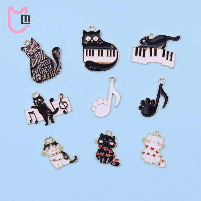 Alloy cartoon cute music notes cat accessories (Minimo de compra 10) MYA-ZeY006