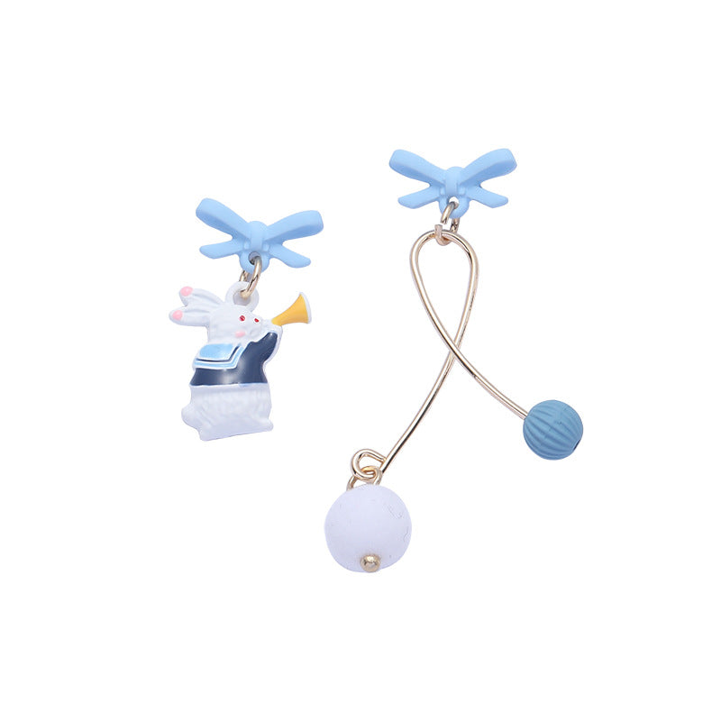 Alloy blue bow earrings (Minimo de Compra 2) MYA-SBL011