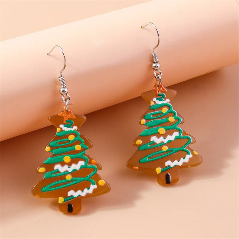 Acrylic Christmas Tree Earrings (Minimo de Compra 10)  MIC-YuQ003