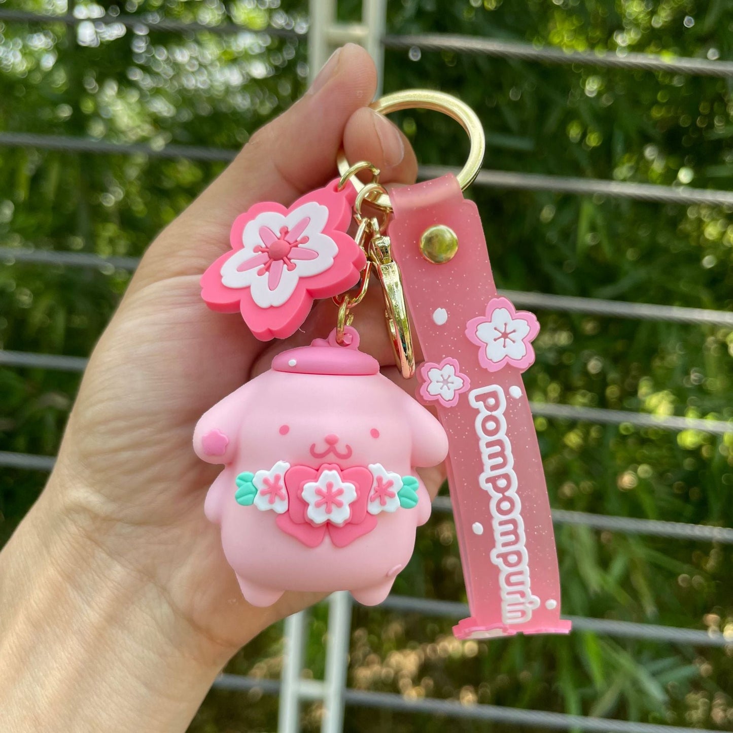 PVC pink cherry blossom KeychainMinimo de compra 2 MIC-YaoP006