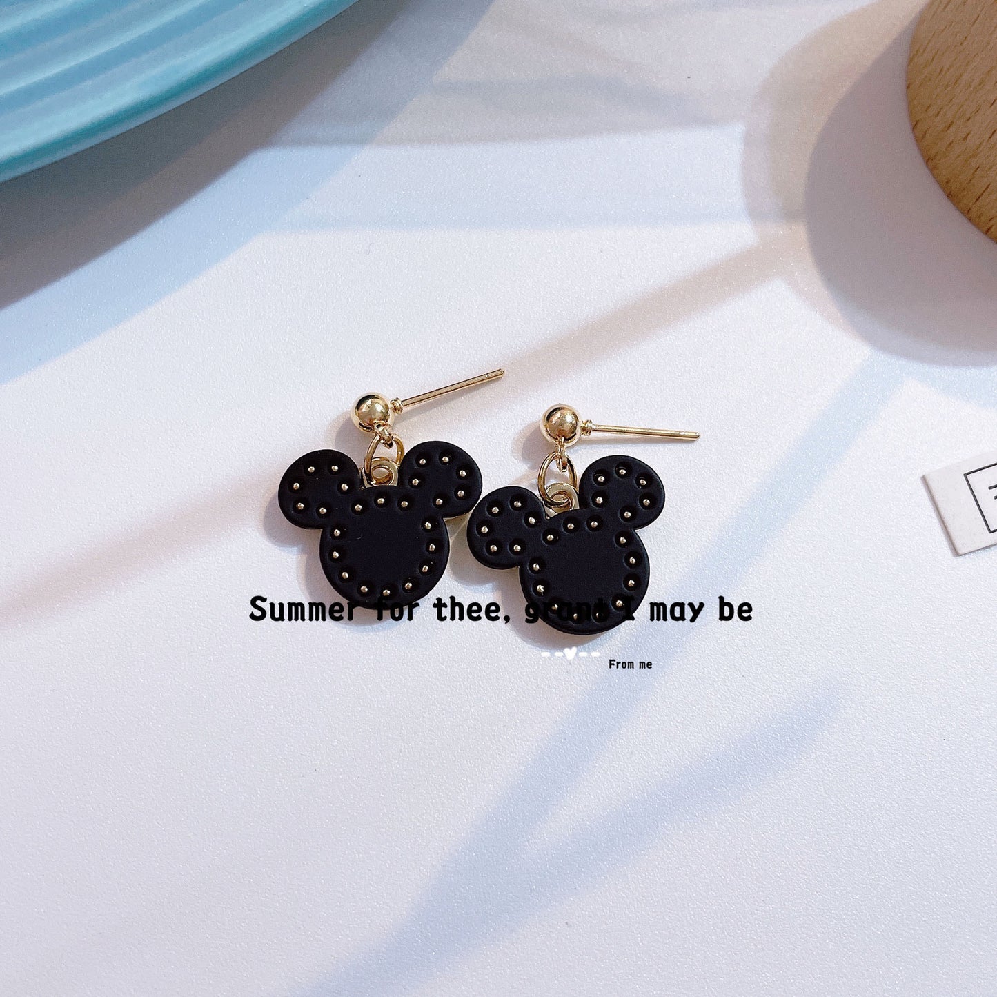 Alloy cute little bear head earrings MIC-KaL010