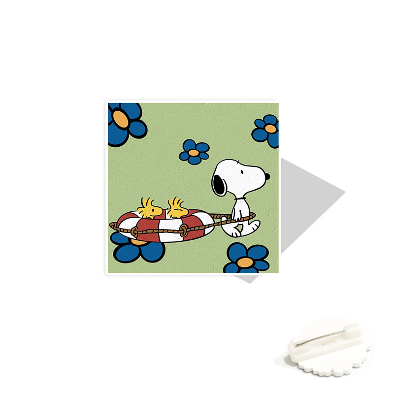 Acrylic cartoon cute Snoopy brooch (Minimo de compra 2) MIC-WeiJ002