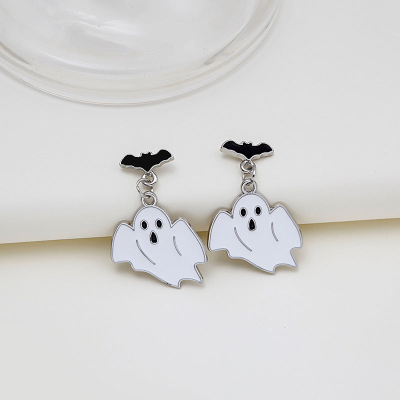 Acrylic Halloween Ghost Skull Earrings MIC-MDD055