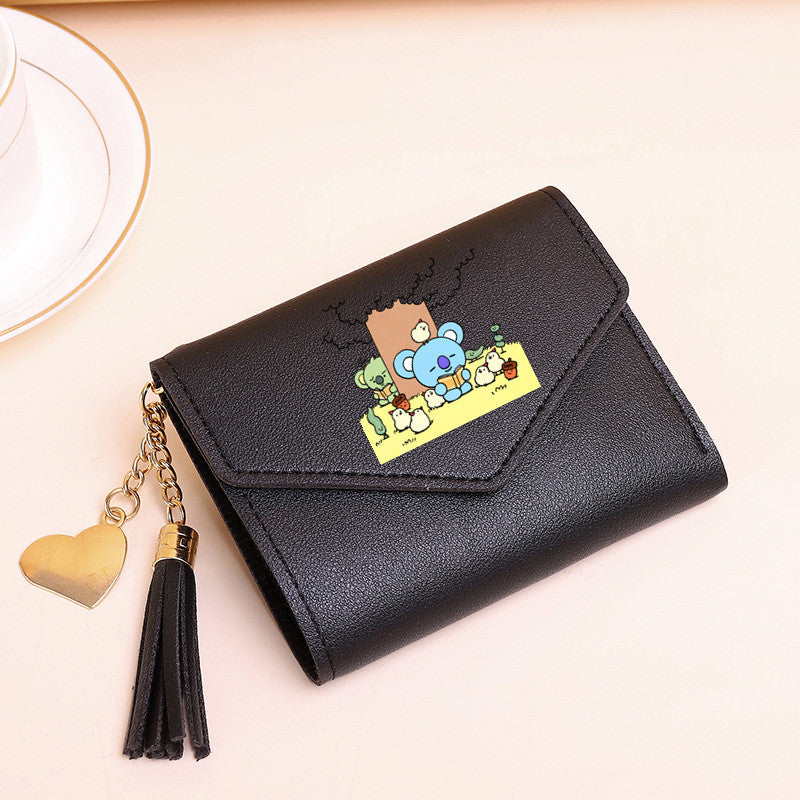 PU card bag tassel short wallet MIC-XingY013