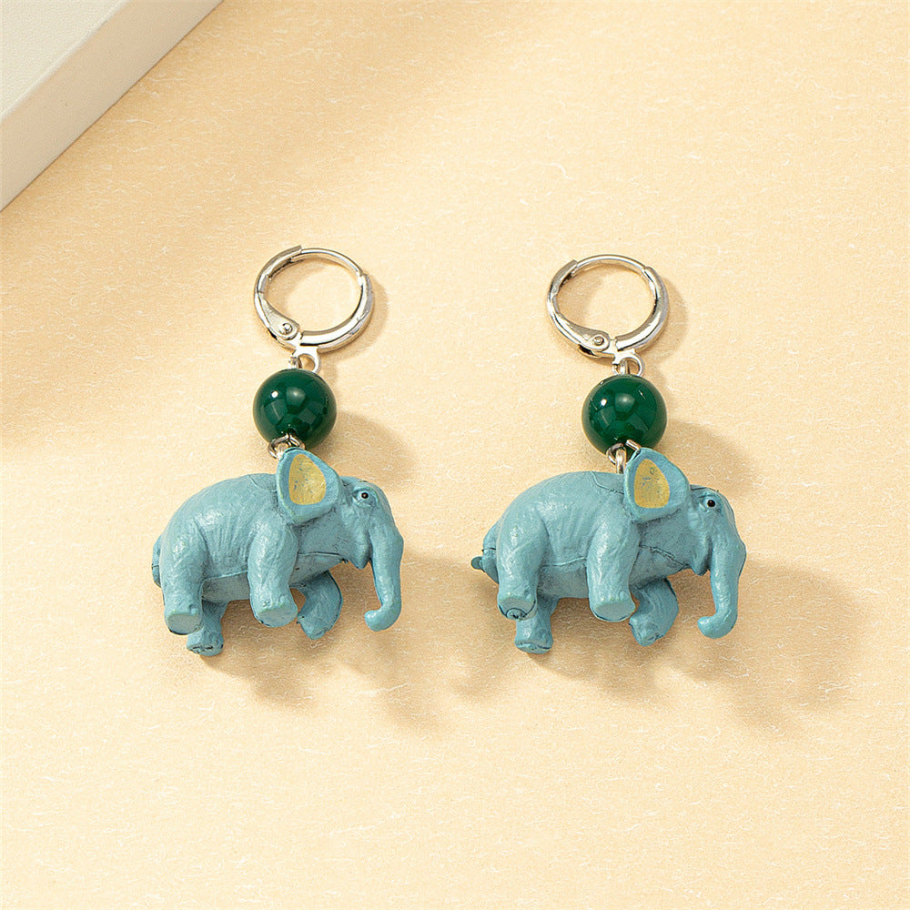 Alloy blue elephant earrings (Minimo de Compra 2) C