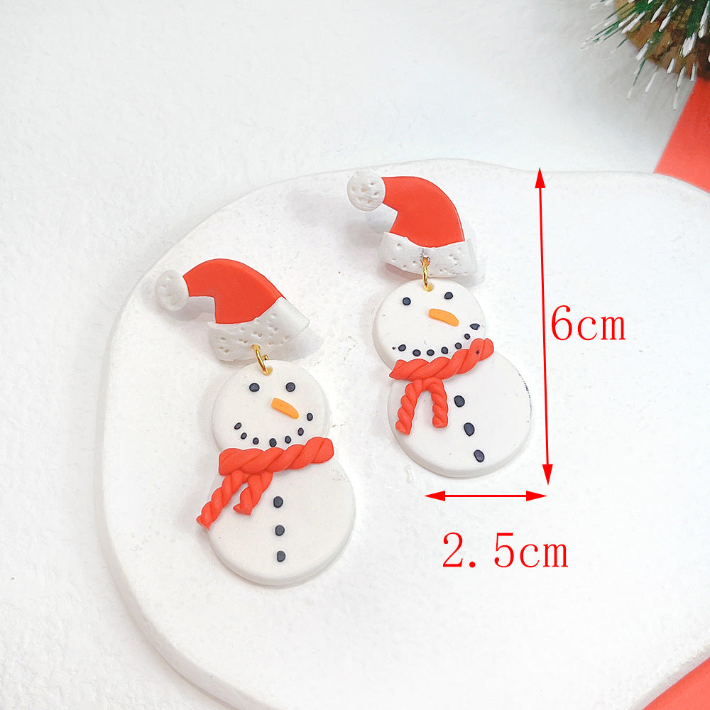 Alloy grid geometric snowman earrings (Minimo de Compra 2) MIC-PingH041