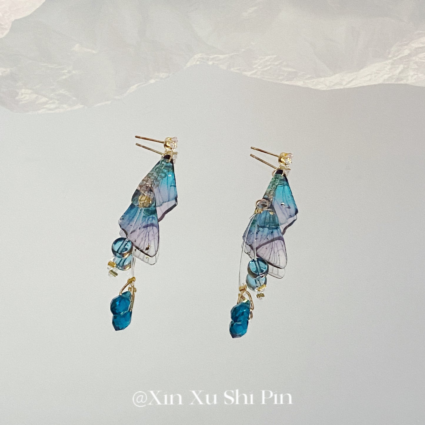 Alloy green cicada wing tassel earrings (Minimo de Compra 2) MIC-XinXu007