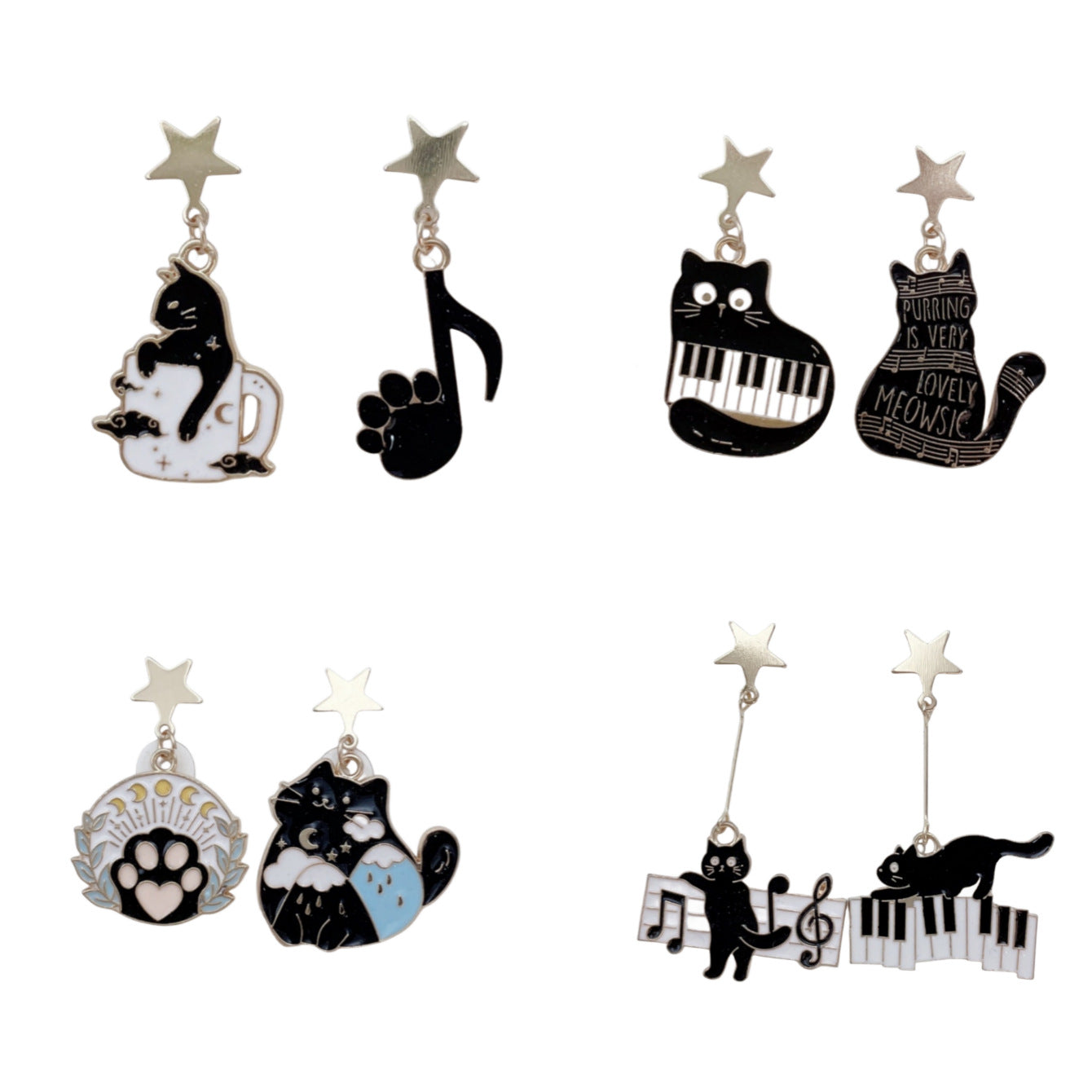 Alloy resin cartoon star earrings (Minimo de compra 5) MYA-AoY013