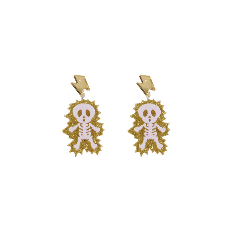 Acrylic Halloween New Skull Earrings (Minimo de Compra 3) MIC-OuG062