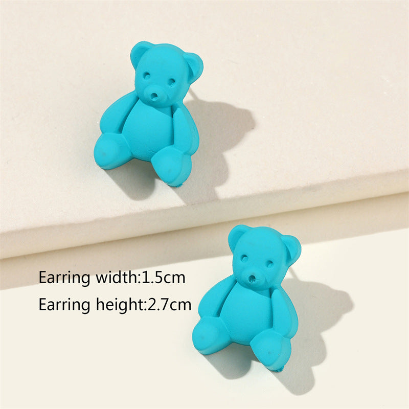 Resin jelly frosted elephant earrings (Minimo de compra 2) MIC-LuoN002