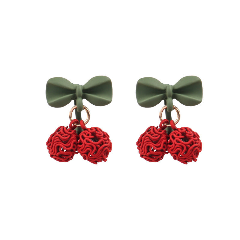 S925 silver needle cute cherry earrings Minimo de compra 2 MIC-LSY001