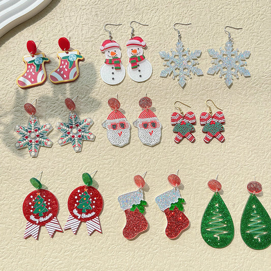 Alloy cartoon Santa Claus earrings (Minimo de Compra 2) MYA-PingH036