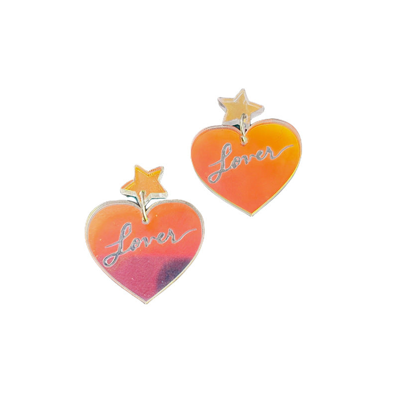 Acrylic Colorful Love Earrings MYA-XueP088