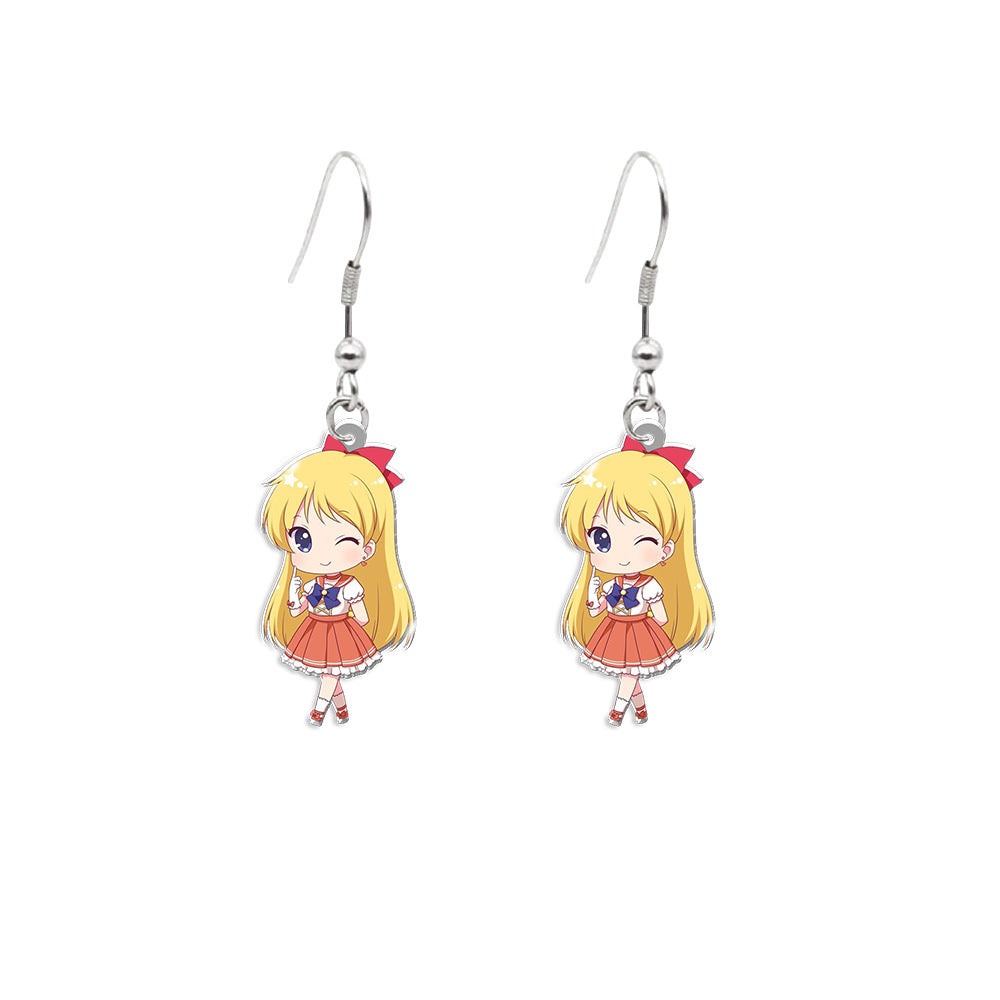 Alloy cartoon beautiful girl warrior earrings (Minimo de compra 5) MIC-XiangL082