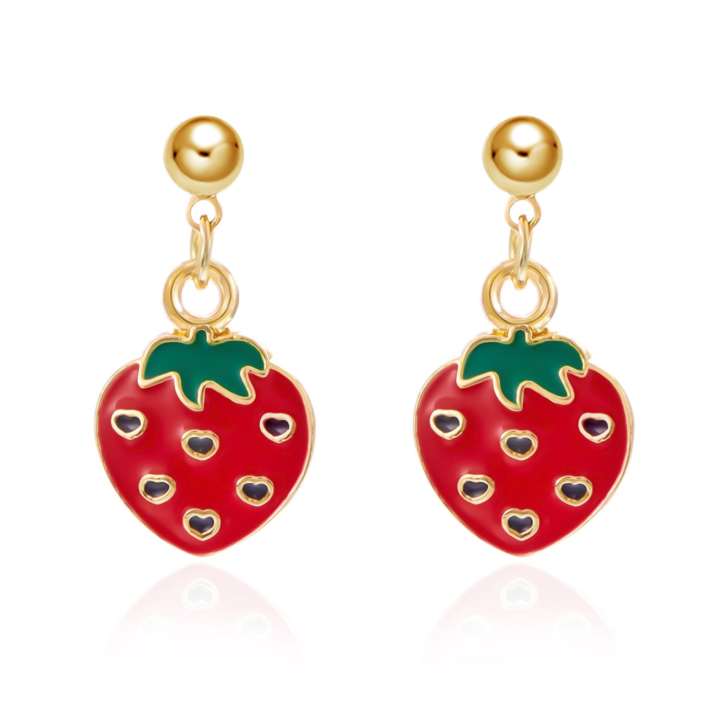 Alloy Fresh Strawberry Earrings MIC-ChuY012