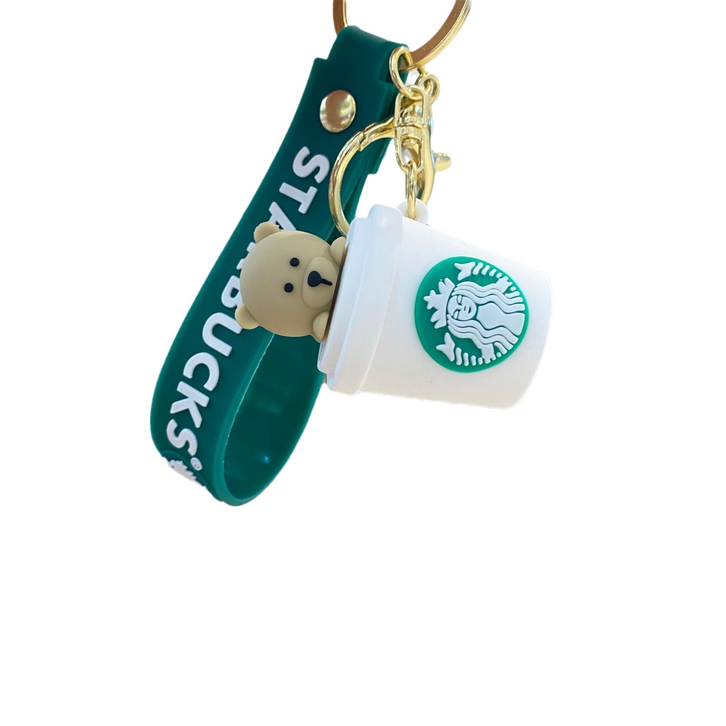 Cartoon Starbucks Milk Tea Silicone Keychains PengYu001