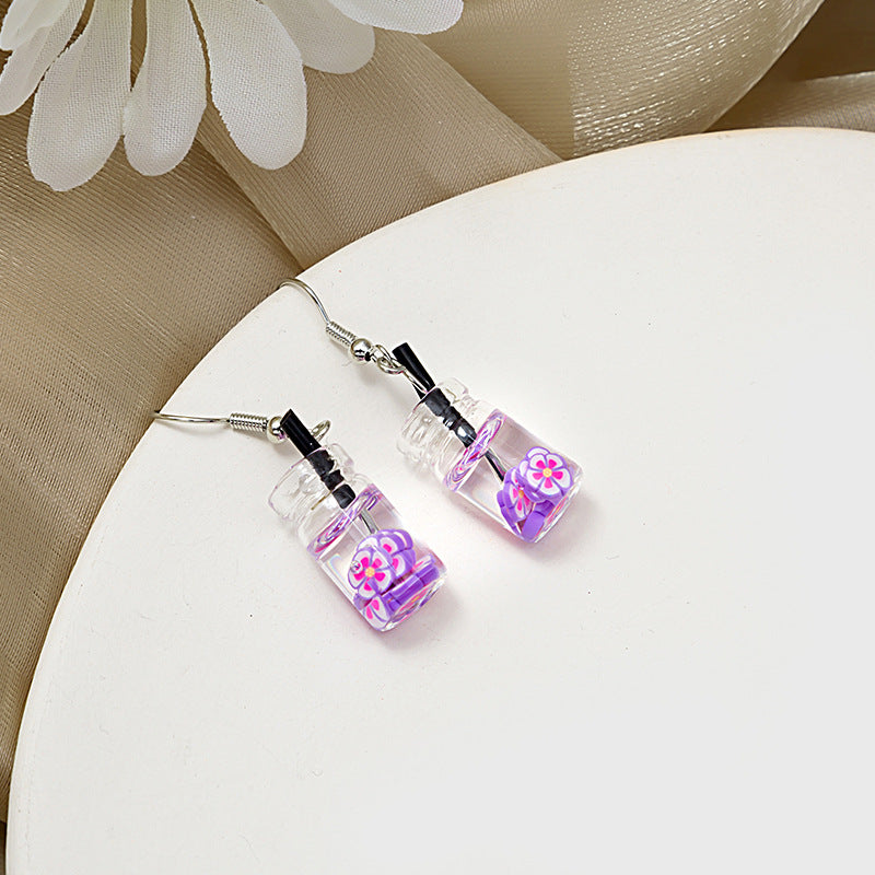 Alloy flower beverage bottle earrings (Minimo de Compra 2) MIC-MDD059