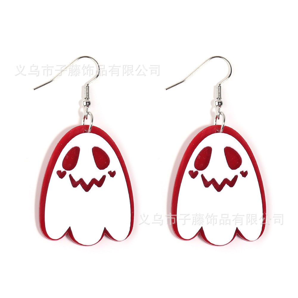 Acrylic Halloween Ghost Earrings (Minimo de Compra 2) MYA-ZiT002