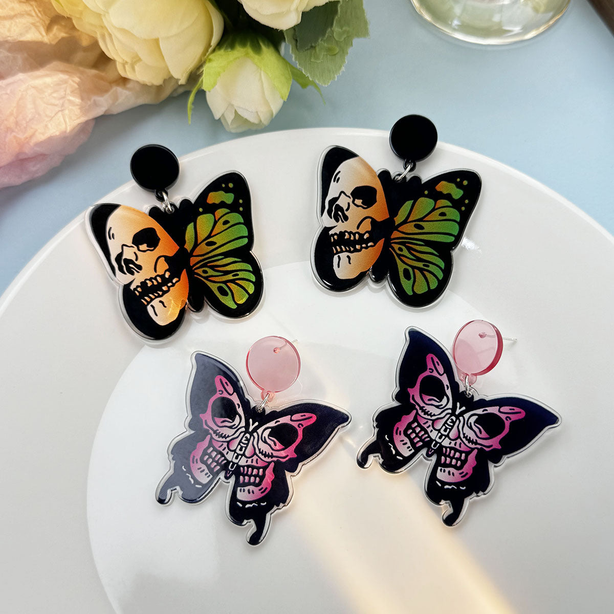 Alloy funny skeleton horror earrings MYA-MDD180