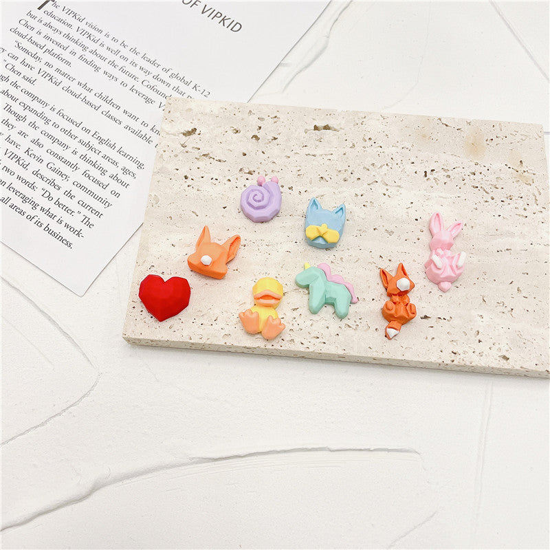 Resin Fox Rabbit Earrings (Minimo de Compra 2) MYA-WWHM048