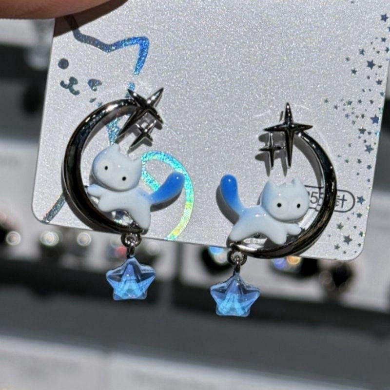 Alloy Cute Oil Dropping Cat Earrings MIC-HanS011