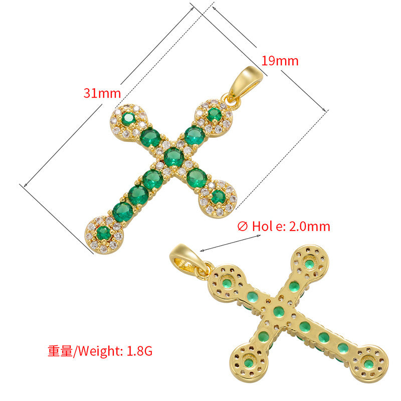 Stainless steel zircon cross necklace MYA-JuC014