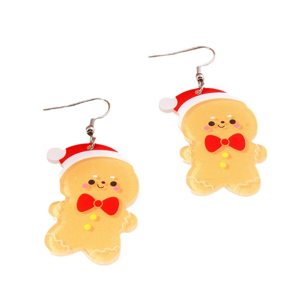 Acrylic cartoon gingerbread human earrings (Minimo de Compra 2) MYA-YueS004