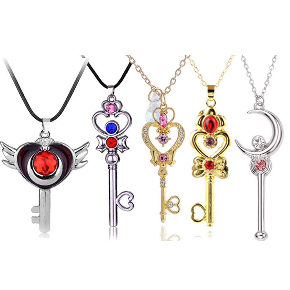 Necklace Alloy Anime Magic Scepter Heart Shaped Key Keychains Set Minimo de compra 2 ZhuoX007