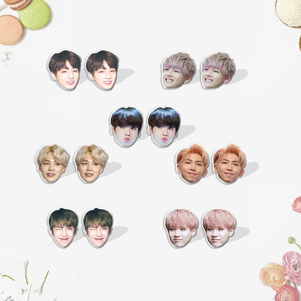 Acrylic BTS bulletproof youth group earrings (Minimo de compra 5) MIC-XiangL048